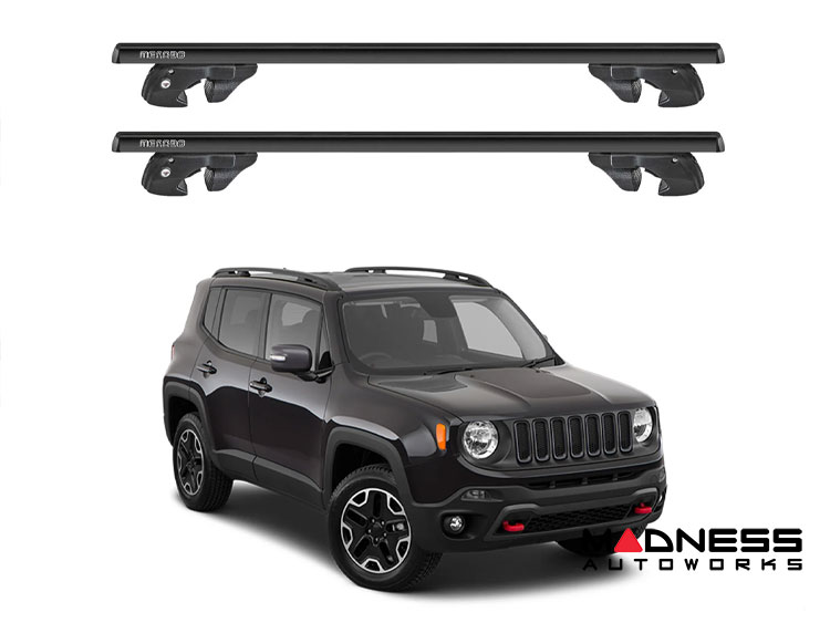 Jeep Renegade Roof Rack Cross Bars - for models w/ factory roof rails - Black